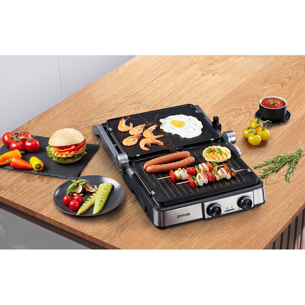 Gratar electric GORENJE GCG2000MT, 2000W, argintiu-negru