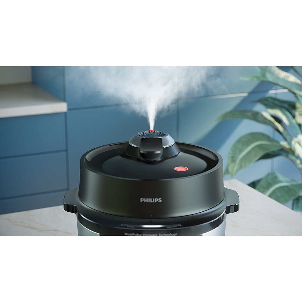Multicooker PHILIPS Seria 3000 HD2616/70, 6l, 1000W, 13 programe, argintiu-negru