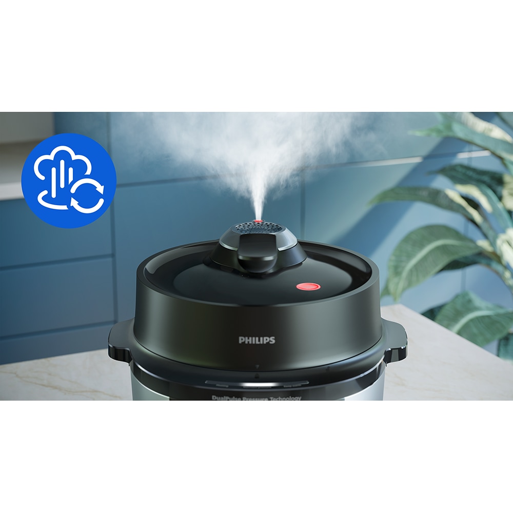 Multicooker PHILIPS Seria 3000 HD2823/80, 8l, 1300W, 35 programe, argintiu-negru