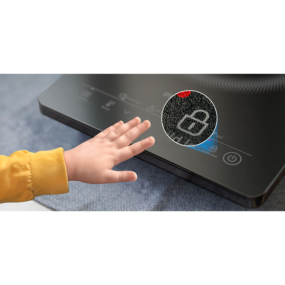 Plita cu inductie PHILIPS Seria 3000 HD5830/90, 1 arzator, 2000W, negru