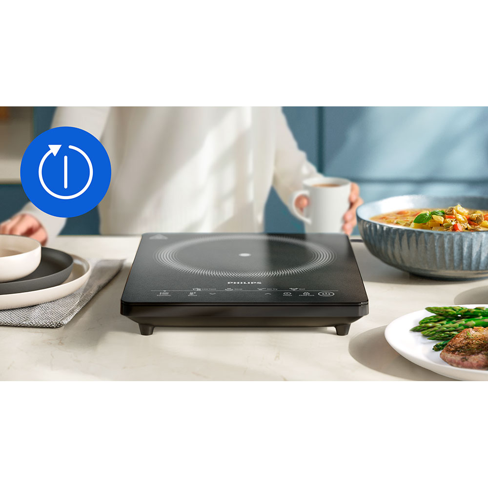 Plita cu inductie PHILIPS Seria 3000 HD5830/90, 1 arzator, 2000W, negru