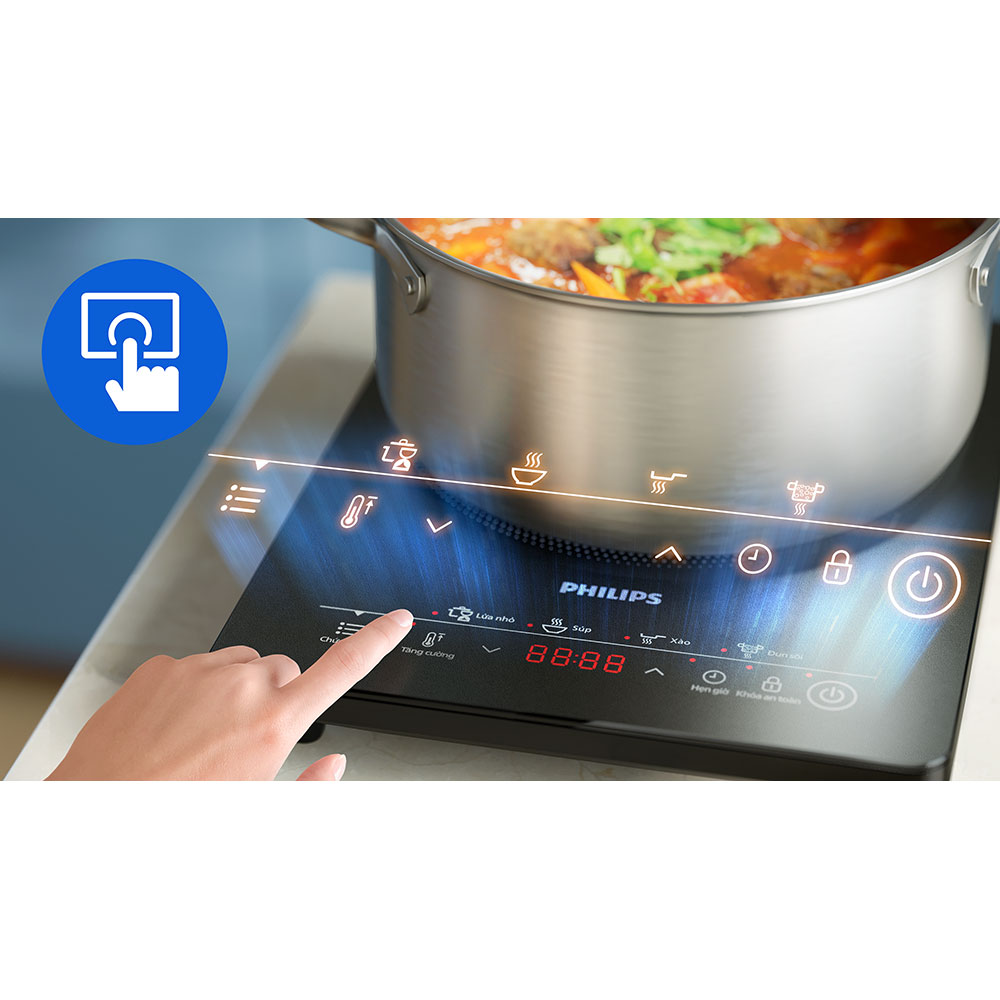 Plita cu inductie PHILIPS Seria 3000 HD5830/90, 1 arzator, 2000W, negru