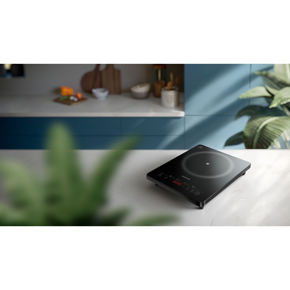 Plita cu inductie PHILIPS Seria 3000 HD5830/90, 1 arzator, 2000W, negru