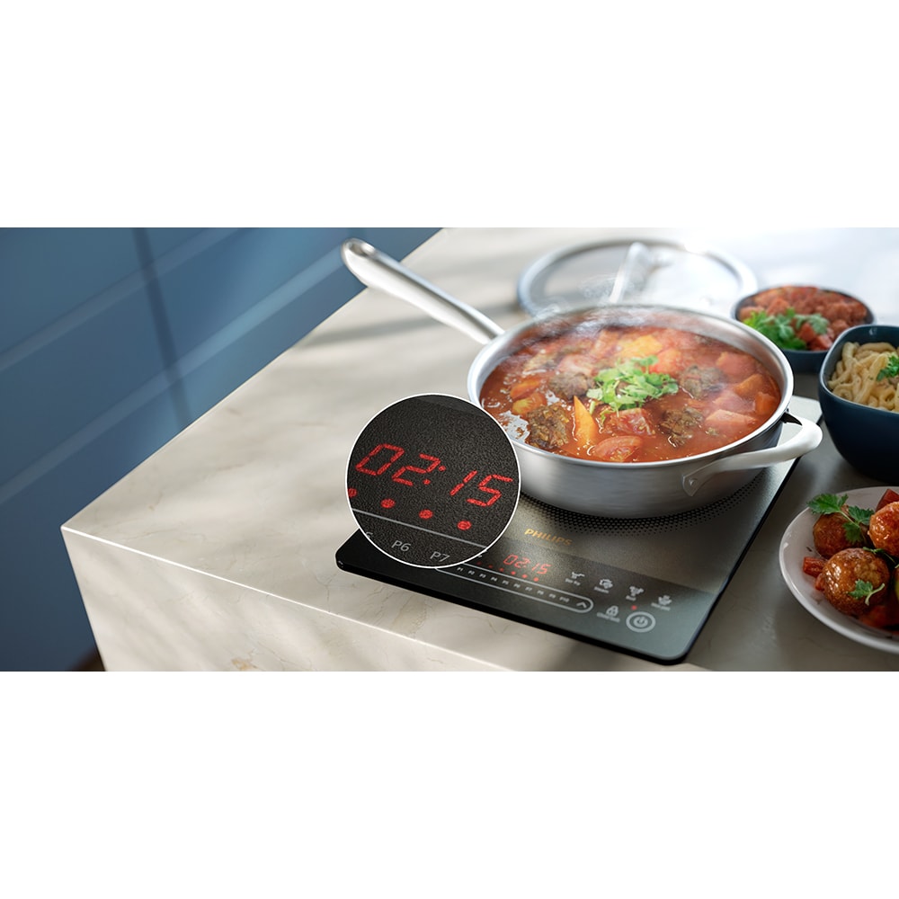 Plita cu inductie PHILIPS Seria 5000 HD5850/90, 1 arzator, 2000W, negru 