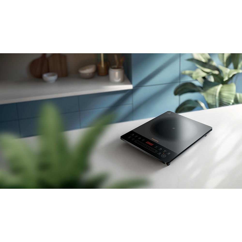 Plita cu inductie PHILIPS Seria 5000 HD5850/90, 1 arzator, 2000W, negru 