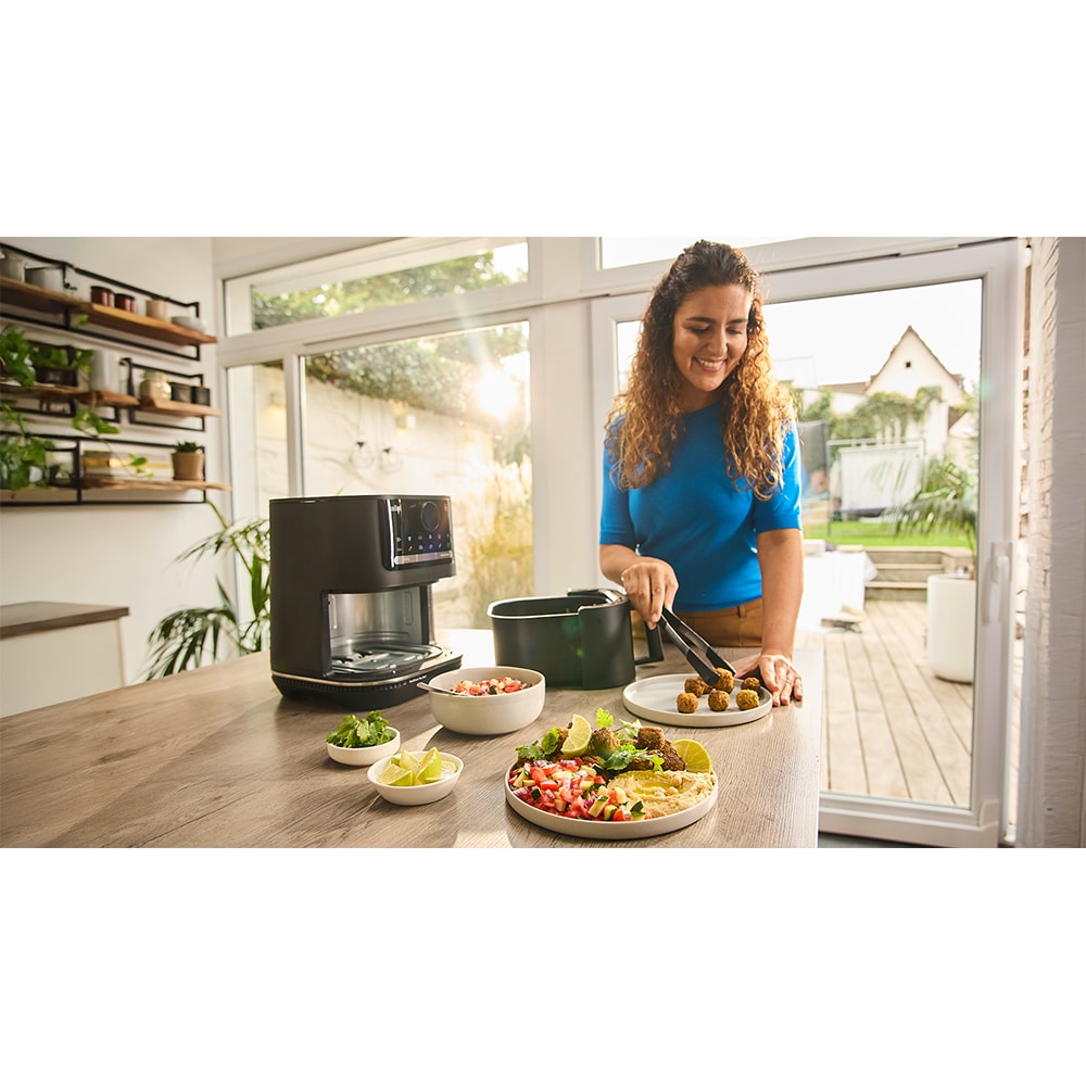 Friteuza cu aer cald BRAUN MultiFry 5 HF5034, 6l, 1.6kg, 2700W, negru-argintiu