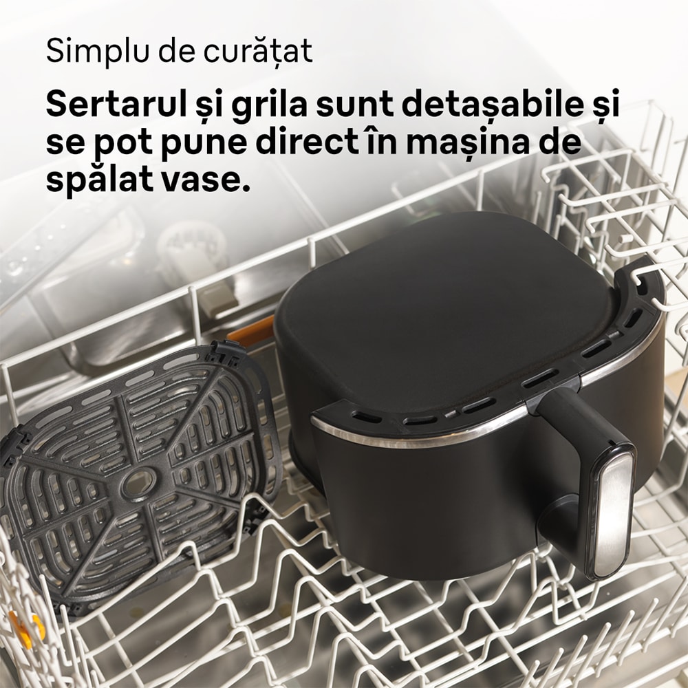 Friteuza cu aer cald BRAUN MultiFry 5 HF5075, 6l, 1.6kg, 2400W, negru-argintiu