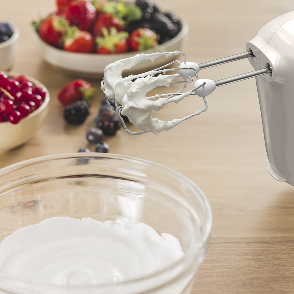 Mixer de mana TEFAL Prep Mix Essential HT420BF0, 450W, 5 trepte viteza, crem