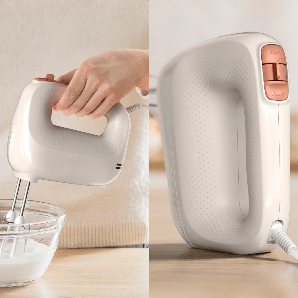 Mixer de mana TEFAL Prep Mix Essential HT420BF0, 450W, 5 trepte viteza, crem