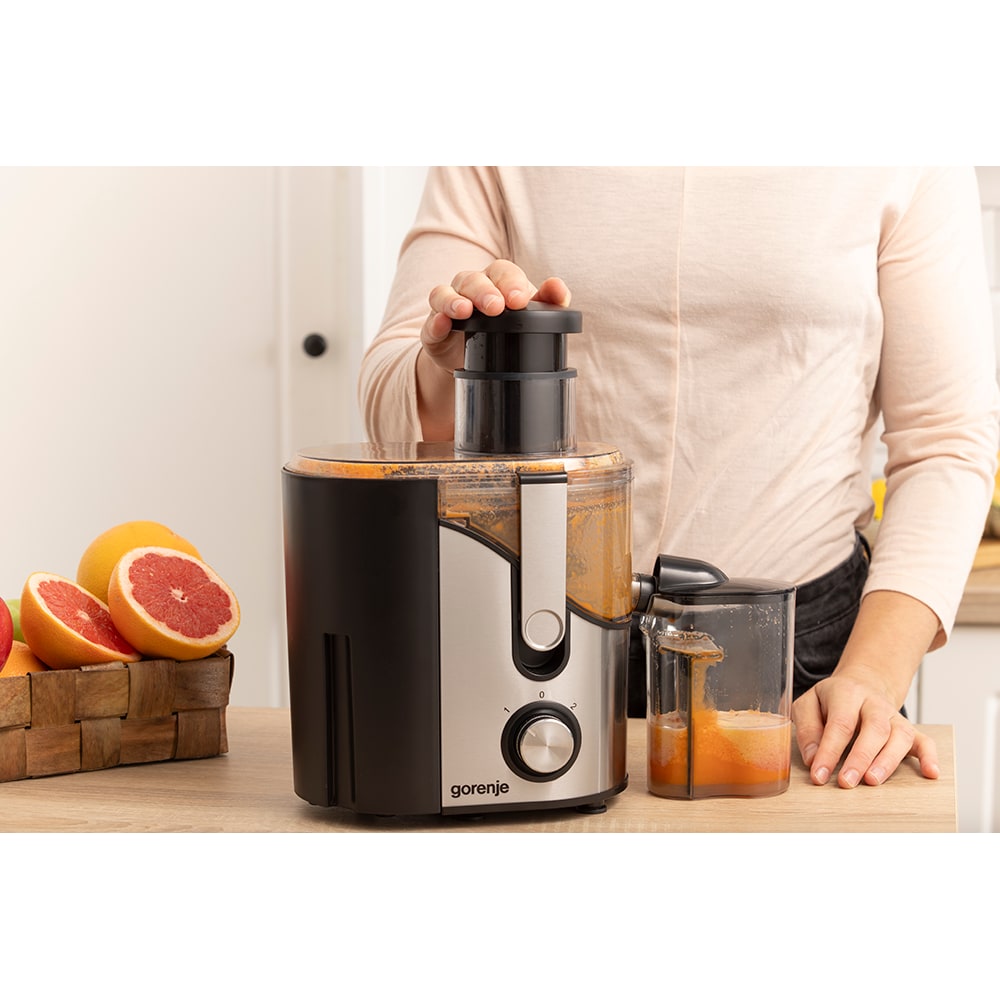 Storcator fructe si legume GORENJE JC400BE, 0.6l, 400W, 2 trepte viteza, negru-argintiu