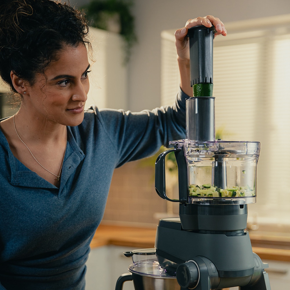 Robot de bucatarie KENWOOD KHC30.070GYH, vas 4.3l, blender 1.5l, 1000W, 7 trepte viteza, albastru