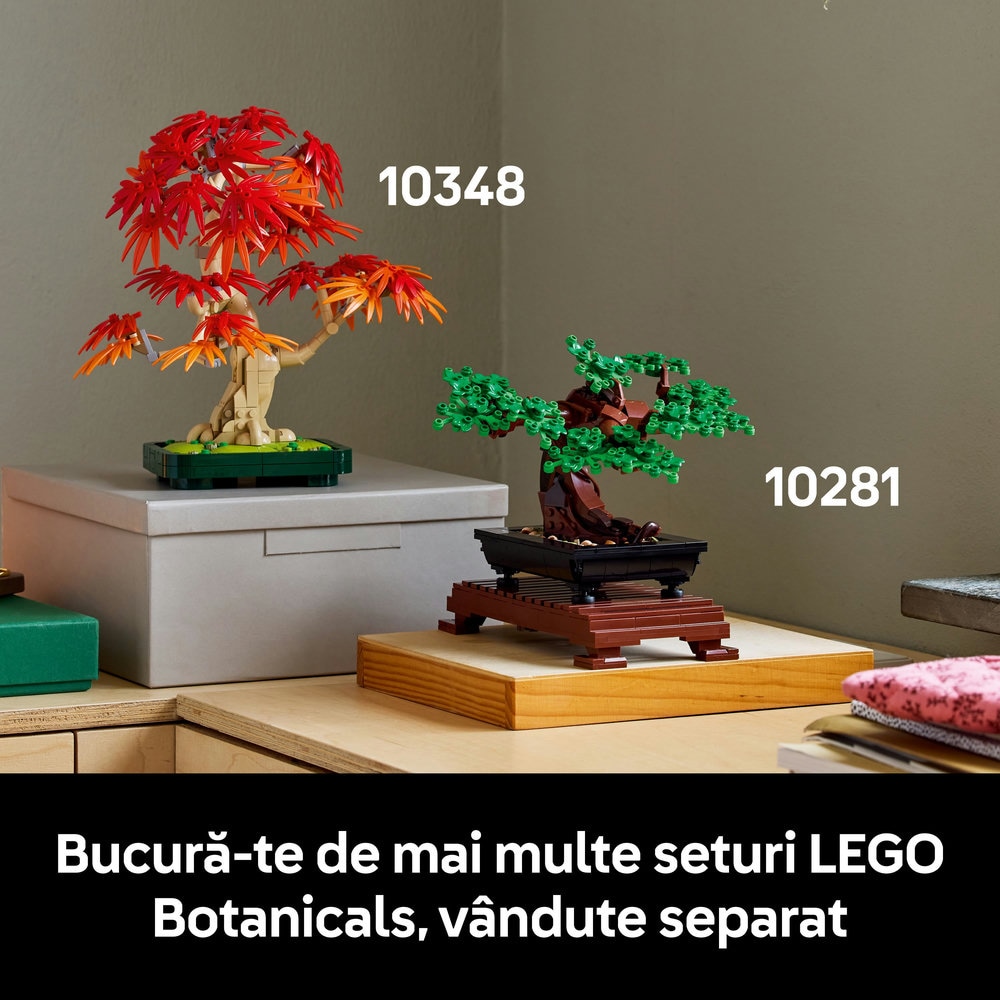 LEGO Botanicals: Bonsai de artar japonez rosu 10348, 18 ani+, 474 piese