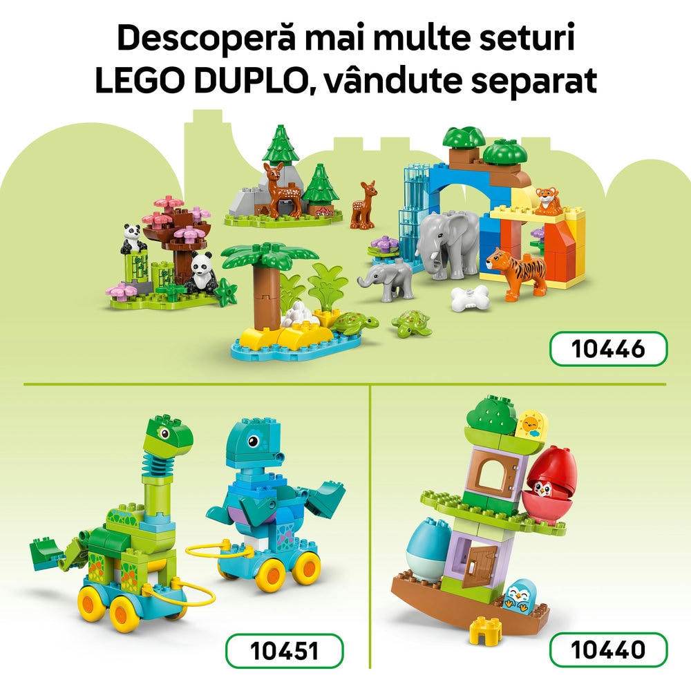 LEGO Duplo: Animale pe roti 3in1 10448, 2 ani+, 58 piese