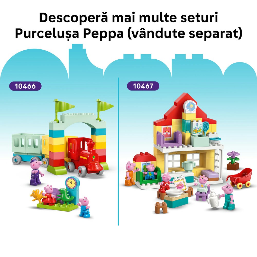 LEGO DUPLO: Peppa Pig - Tractor si piata 10468, 2 ani+, 18 piese
