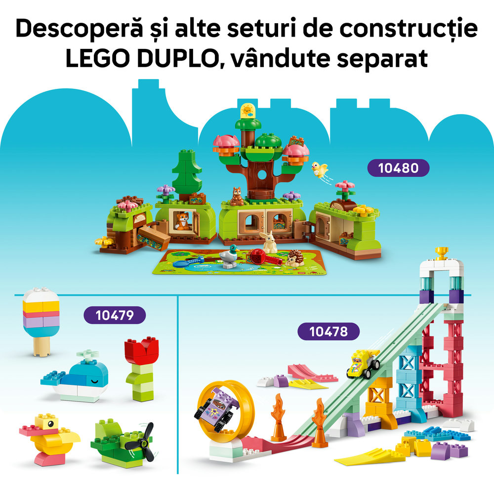 LEGO DUPLO: Town - Joc de construit animale 10472, 3 ani+, 94 piese