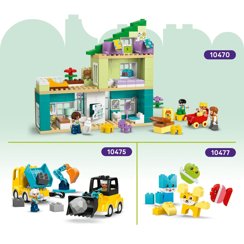 LEGO DUPLO: Town Santier si vehicule de constructii 3in1 10476, 3 ani+, 84 piese