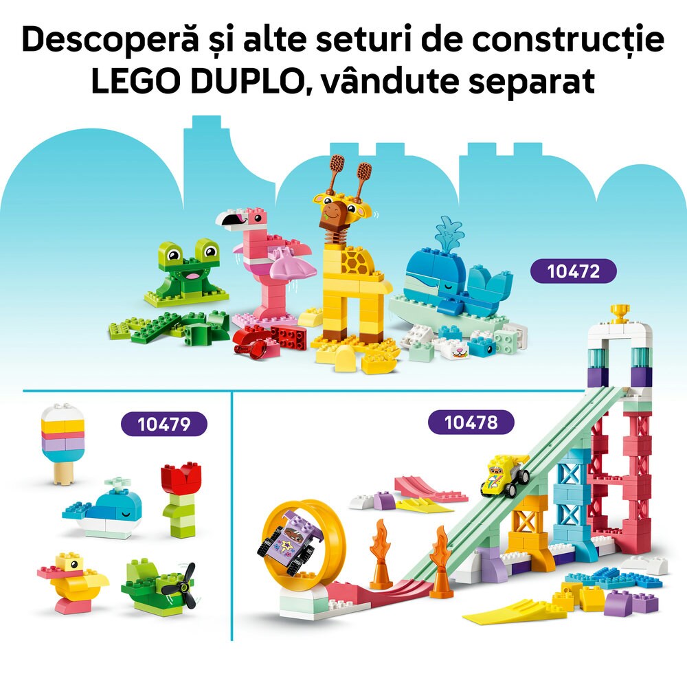 LEGO DUPLO: Town - Padurea descoperirilor cu animale salbatice 10480, 3 ani+, 131 piese