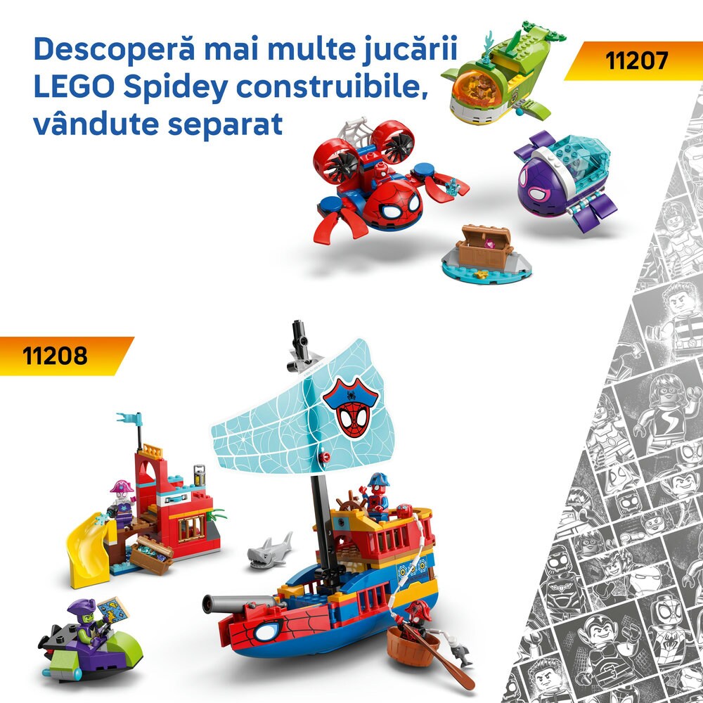 LEGO Spidey: Spidey pe motocicleta vs Rhino 11206, 4 ani+, 61 piese
