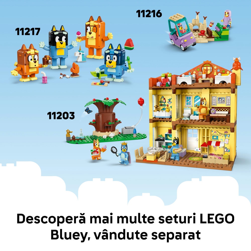 LEGO Bluey: La scoala cu Rusty si Blue 11221, 4 ani+, 106 piese