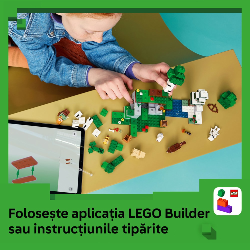 LEGO Minecraft: Prima aventura pe timp de noapte 21593, 8 ani+, 301 piese