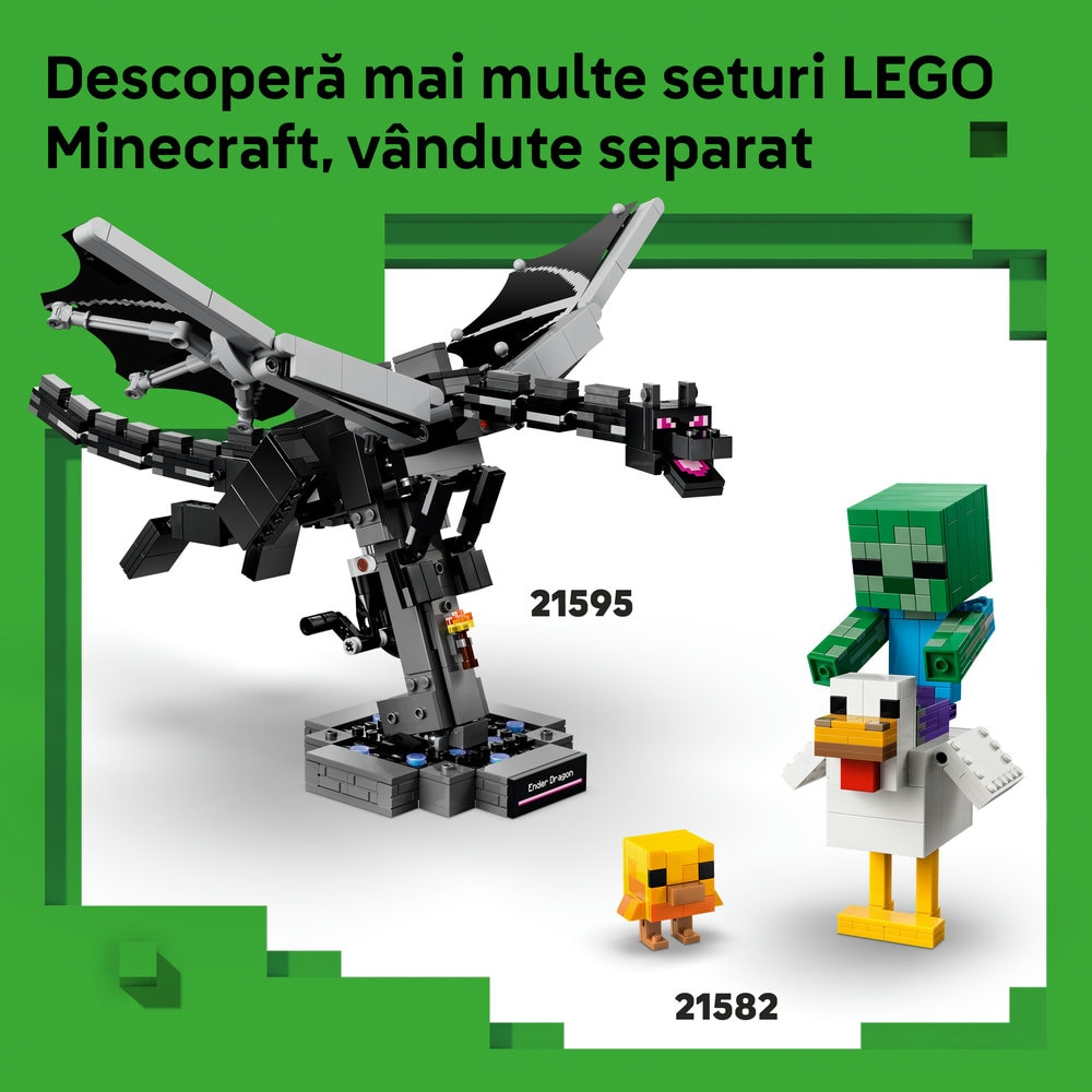 LEGO Minecraft: Scheletul 21594, 10 ani+, 502 piese