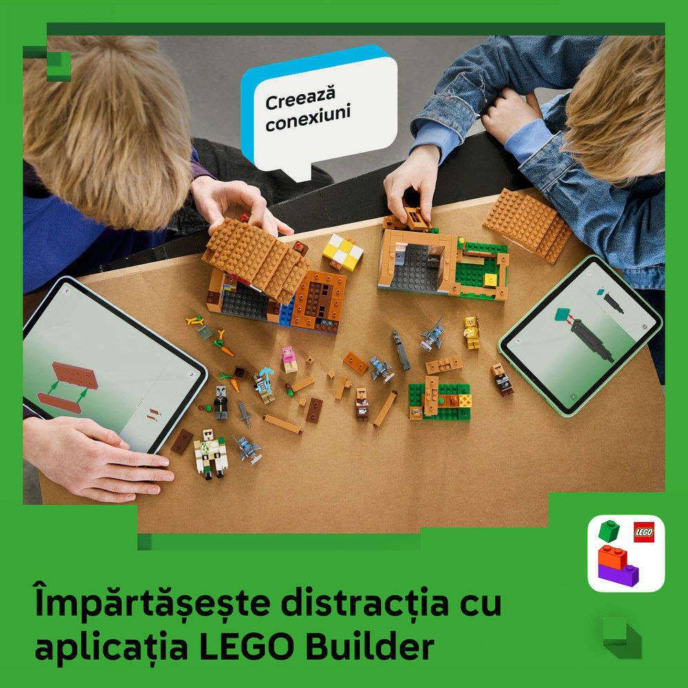 LEGO Minecraft: Atacul Evocatorilor asupra satului 21596, 9 ani+, 607 piese