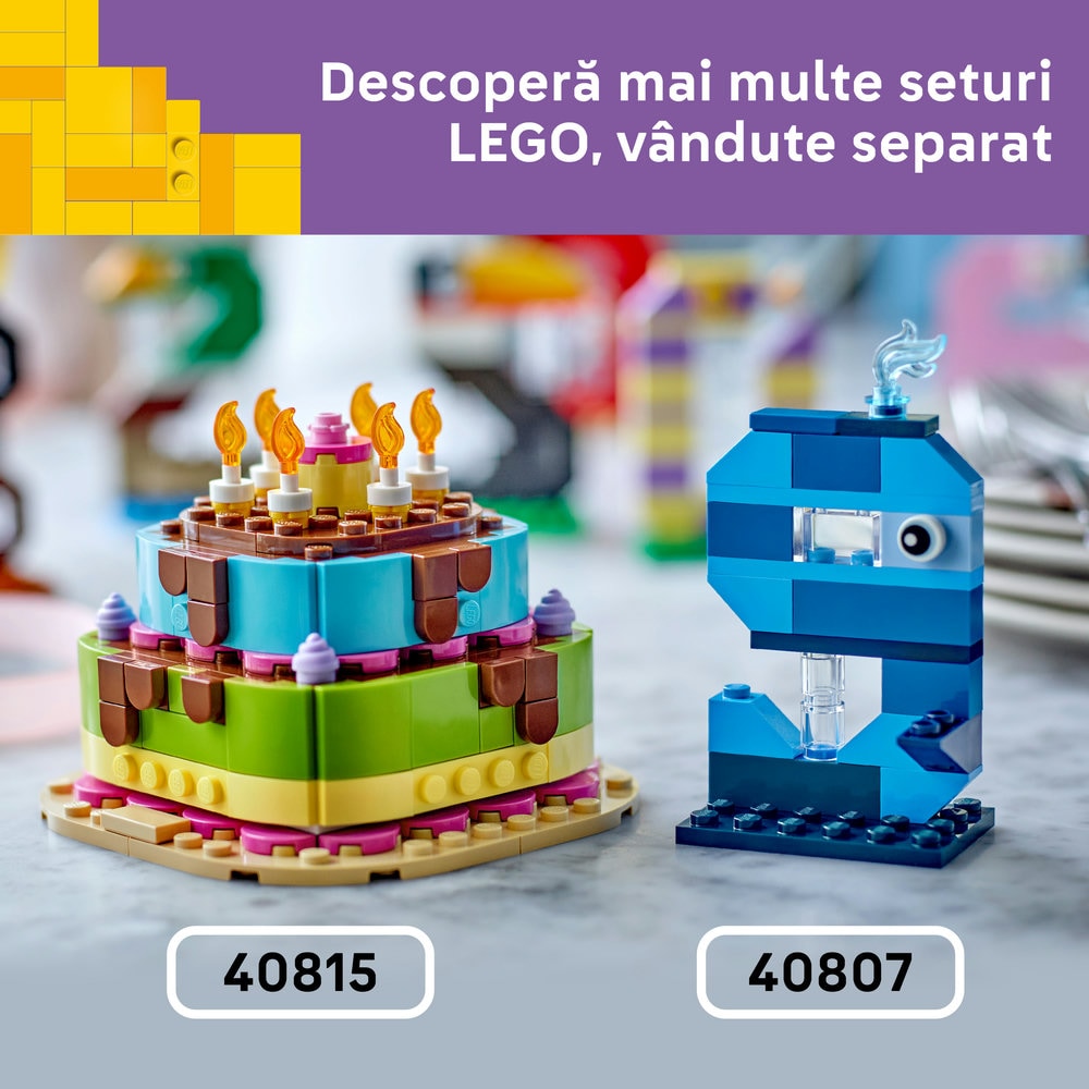 LEGO Iconic: Tort pentru petrecerea de zi de nastere 40815, 7 ani+, 219 piese