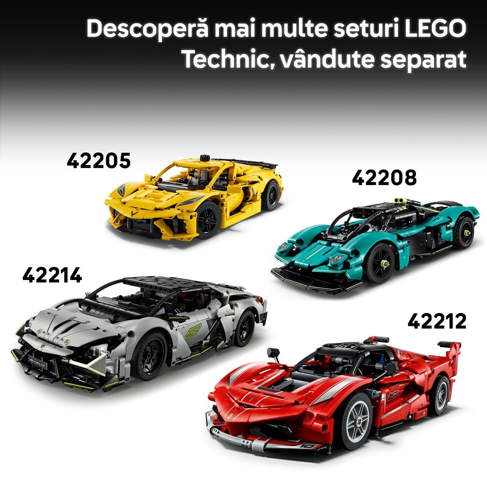 LEGO Technic: Masina Porsche 911 GT3 R REXY AO Racing 42224, 11 ani+, 1313 piese