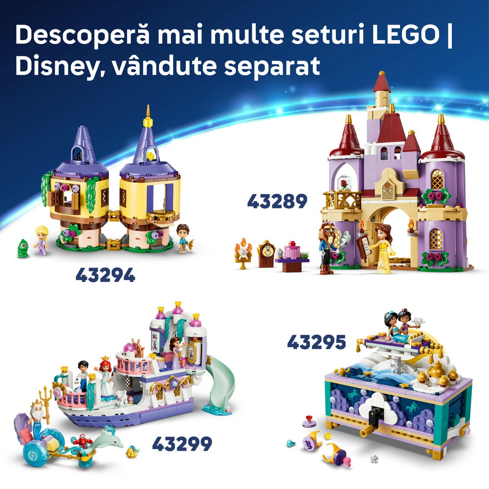LEGO Disney Princess: Castelul lui Rapunzel 43297, 6 ani+, 676 piese