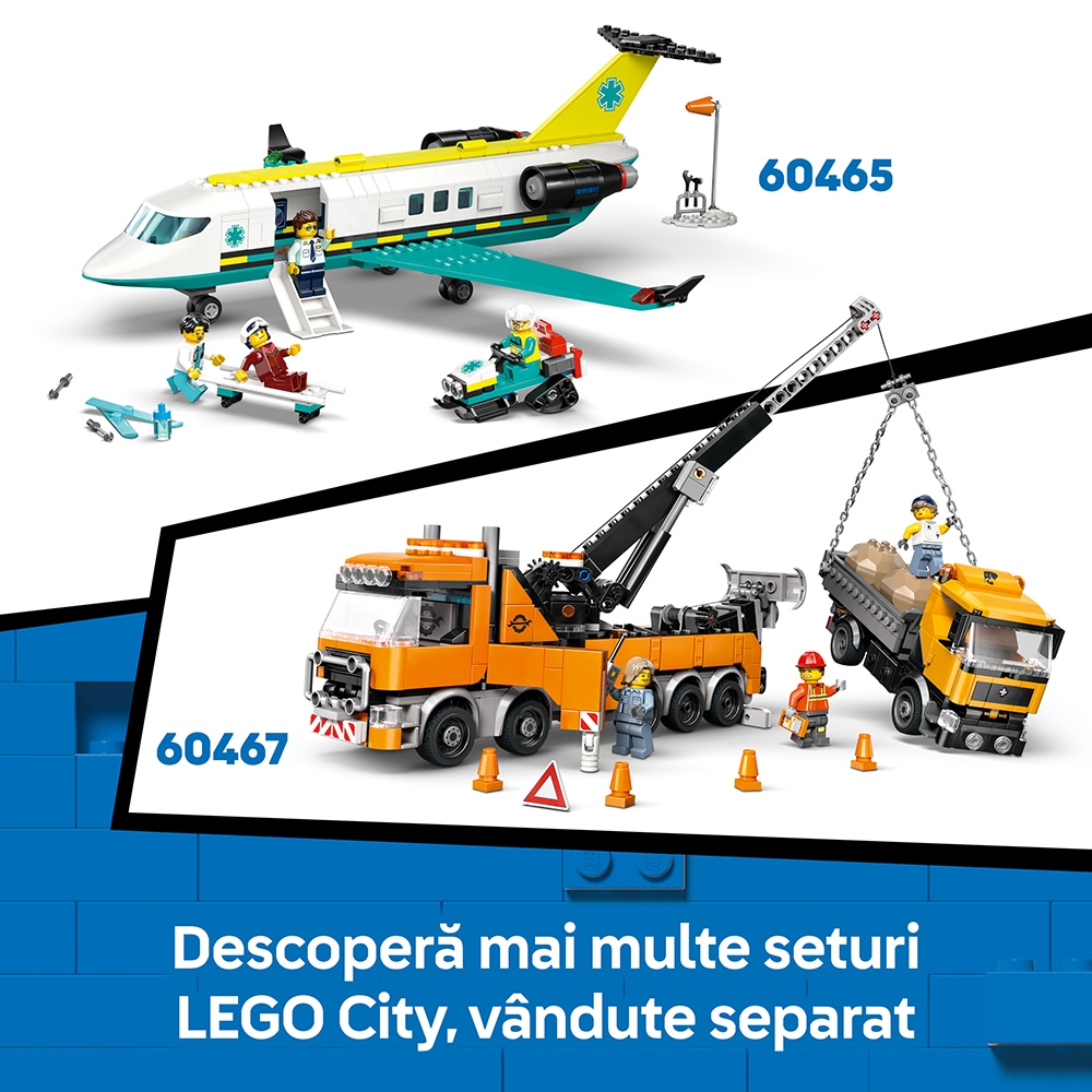 LEGO City: Buldozer galben 60466, 8 ani+, 682 piese