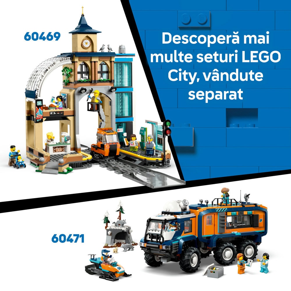 LEGO City: Trenul expres al exploratorilor spre Polul Arctic 60470, 7 ani+, 1517 piese