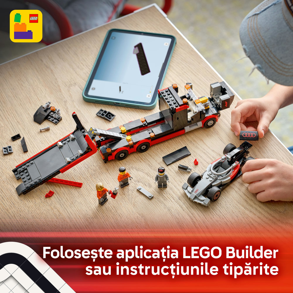 LEGO City: Camion de prezentare F1 cu masina de curse Audi F1 60493, 7 ani+, 508 piese