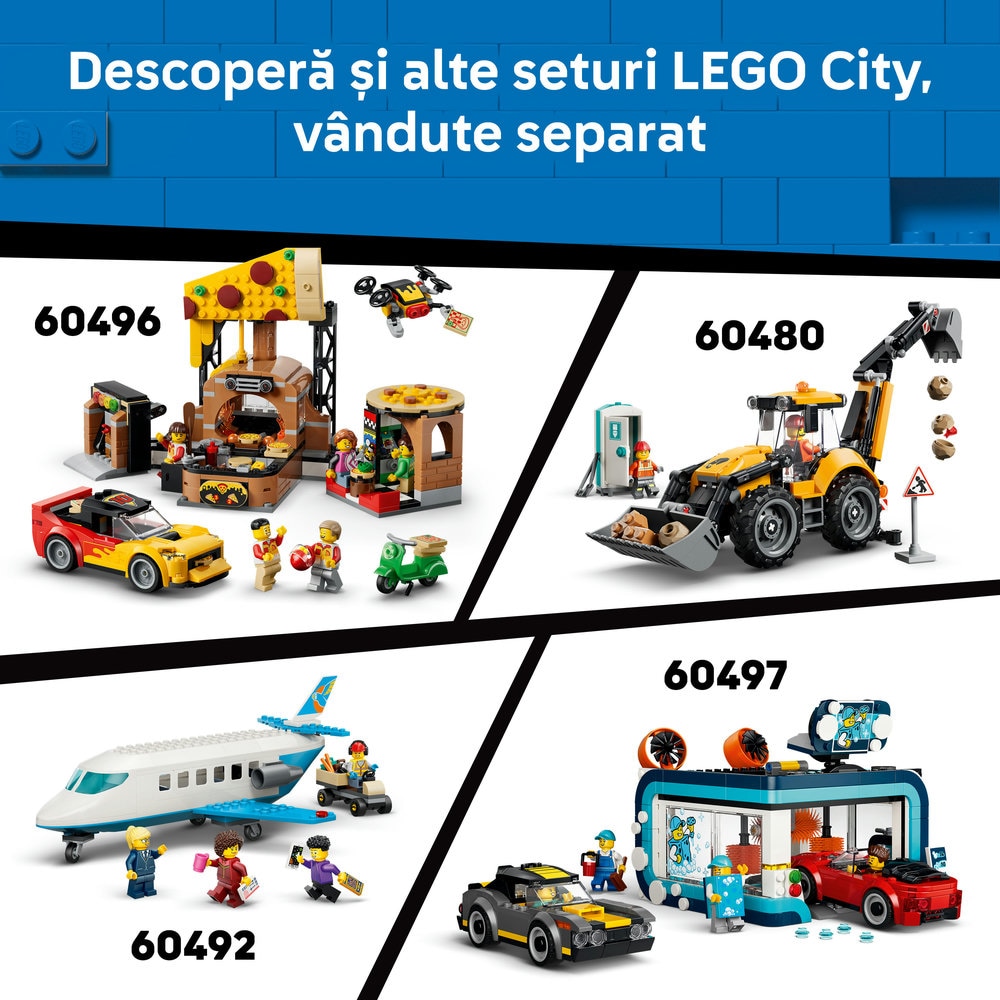 LEGO City:  Camion basculant si incarcator frontal 60494, 8 ani+, 1132 piese