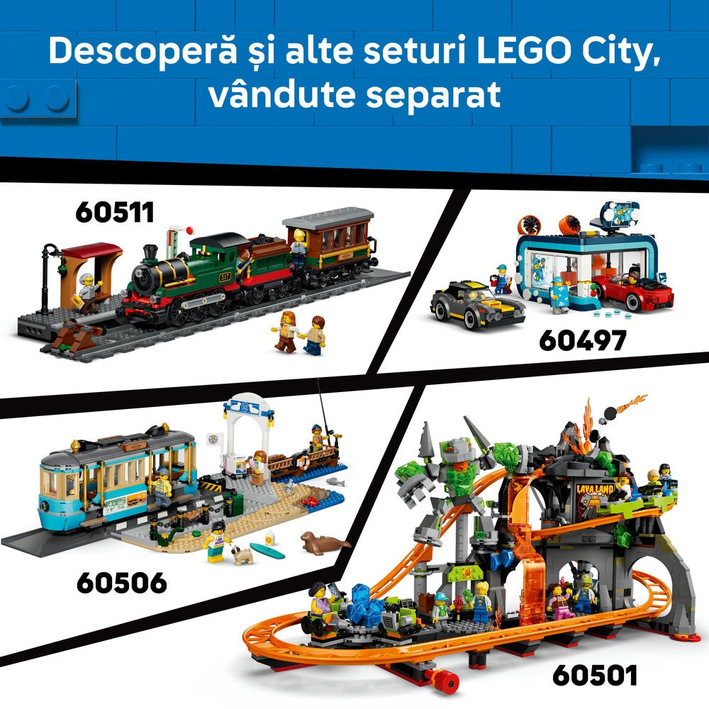 LEGO City: Experienta livrarii de pizza cu vehicule 60496, 6 ani+, 494 piese