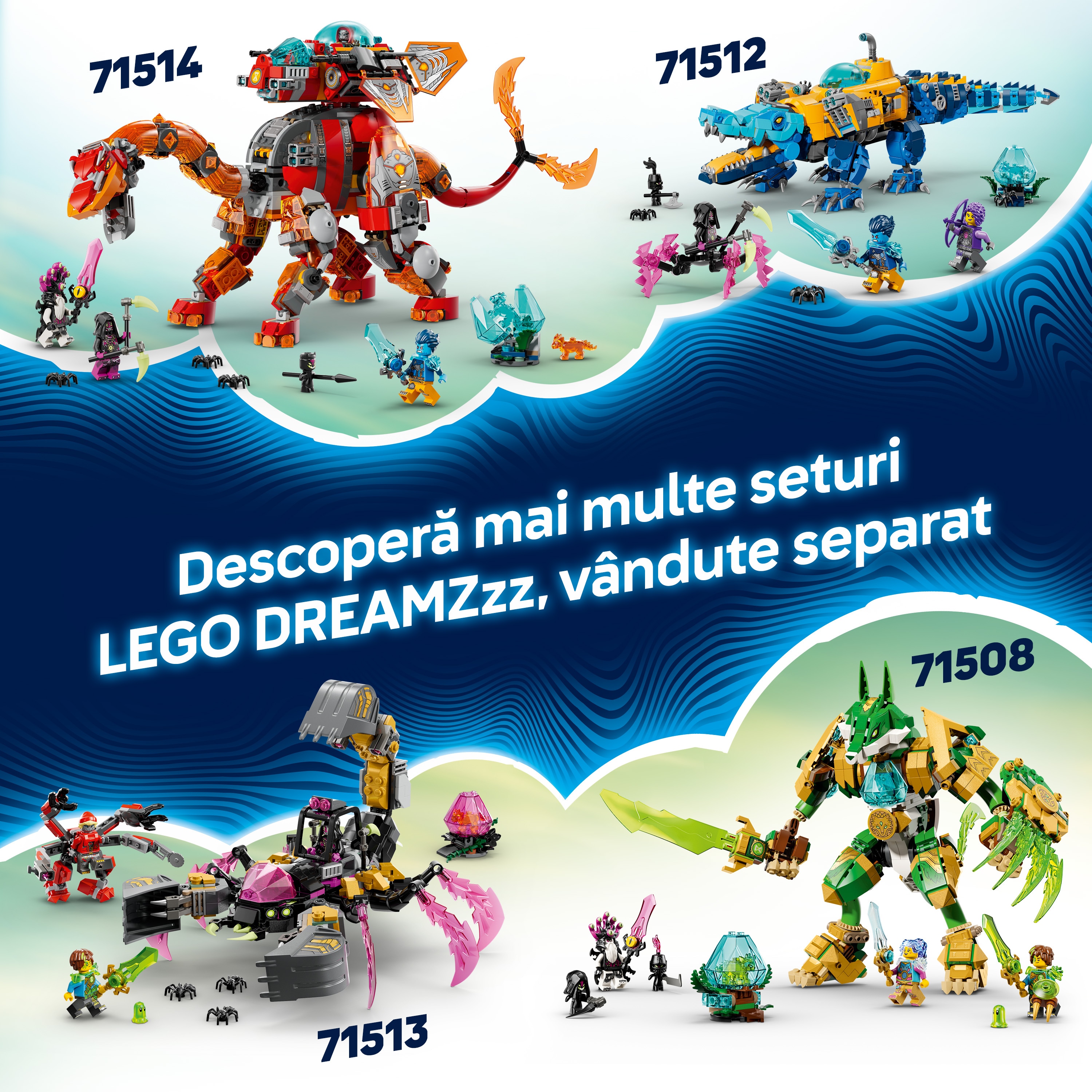 LEGO DREAMZzz: Tancul tigru-rechin 71515, 9 ani+, 1548 piese