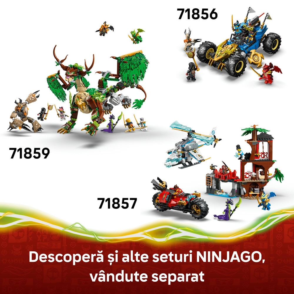 LEGO Ninjago: Pachet de lupta cu robotul dragon al lui Kai 71851, 6 ani+, 85 piese