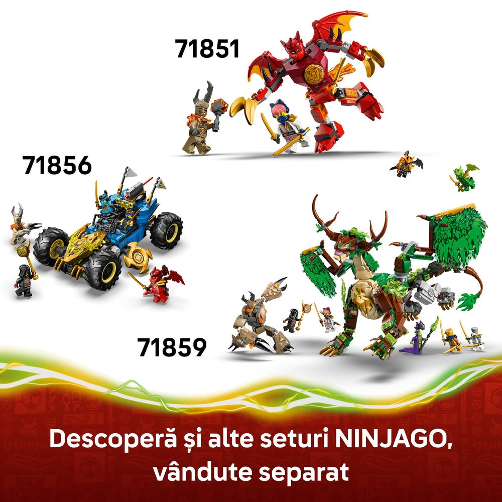 LEGO Ninjago: Lupta la casa din copac cu vehicule ninja 71857, 7 ani+, 642 piese
