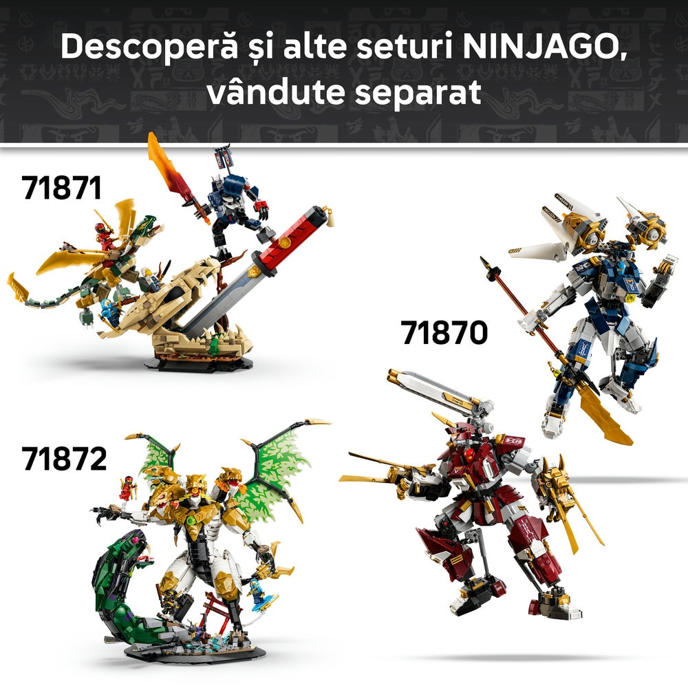 LEGO Ninjago: Robotii Titan gemeni 71870, 12 ani+, 1707 piese
