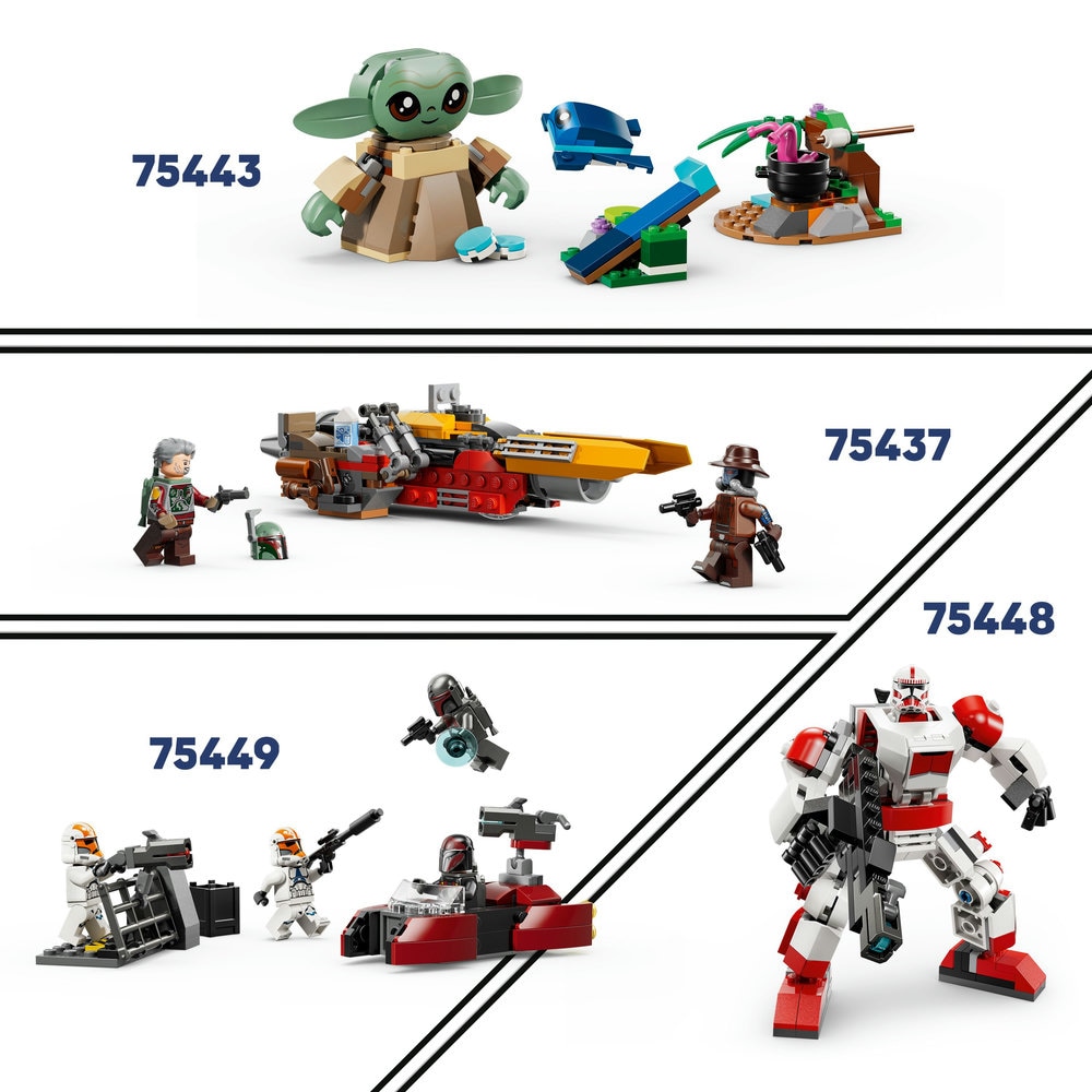 LEGO Star Wars: Motocicleta rapida a lui Mandalorian si Grogu 75436, 6 ani+, 58 piese