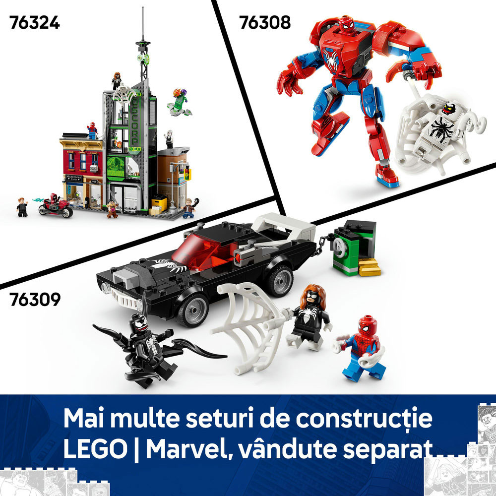 LEGO Marvel: Omul-Paianjen vs Oscorp 76324, 10 ani+, 808 piese