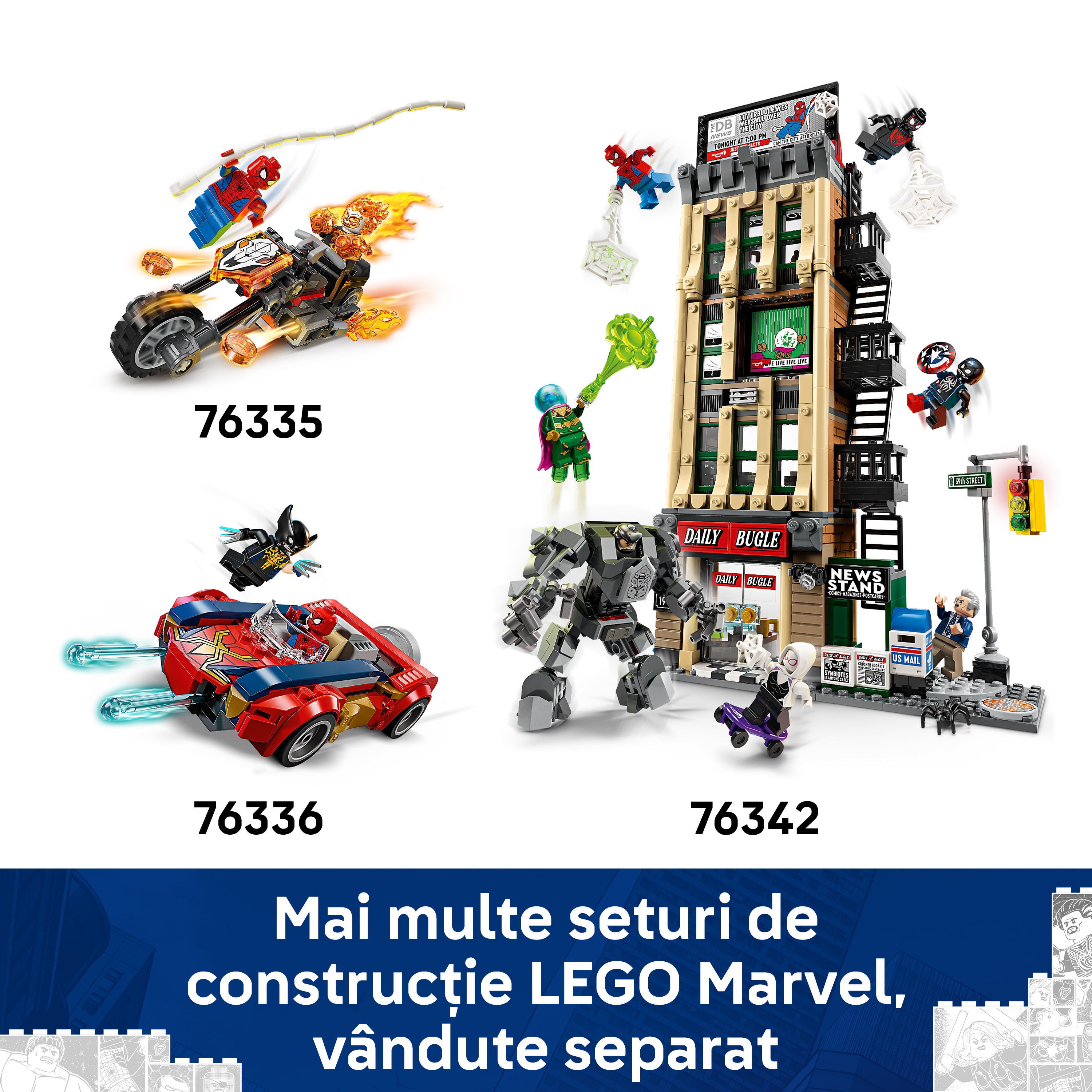 LEGO Marvel: Batalie memorabila - Omul Paianjen vs Sandman 76334, 9 ani+, 201 piese