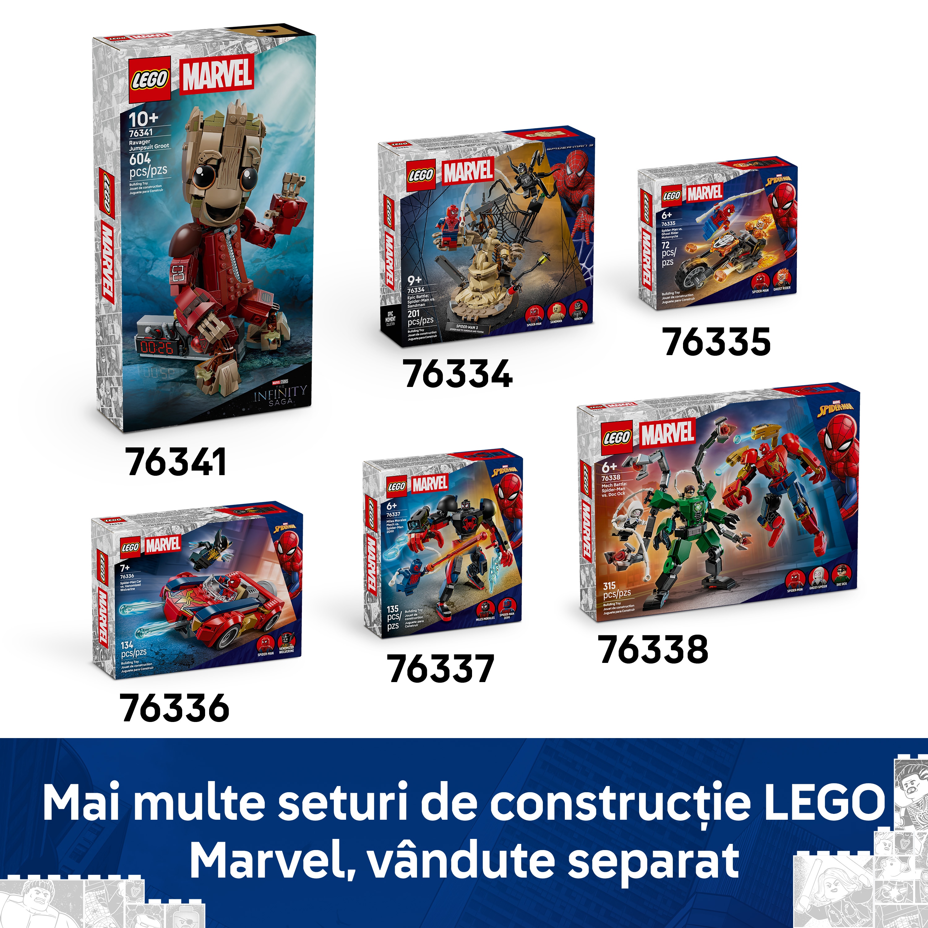 LEGO Marvel: Omul Paianjen vs Mysterio - Daily Bugle 76342, 10 ani+, 781 piese