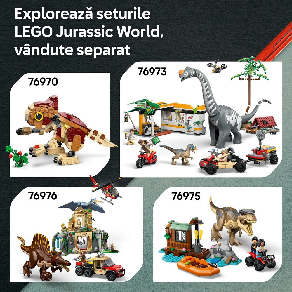 LEGO Jurassic World: Evadare off-road din calea unui Velociraptor 76972, 6 ani+, 285 piese