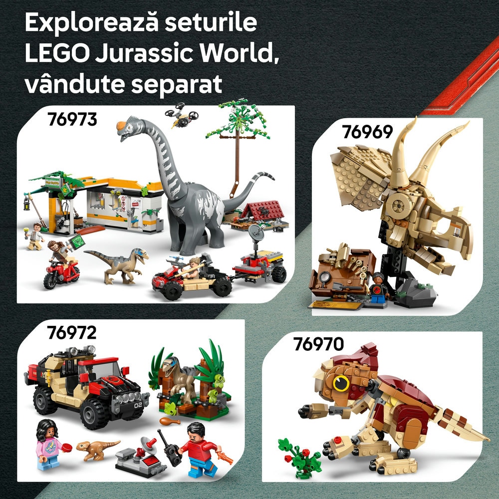 LEGO Jurassic World: Misiune aeriana cu Spinosaurus si Quetzalcoatlus 76976, 8 ani+, 984 piese
