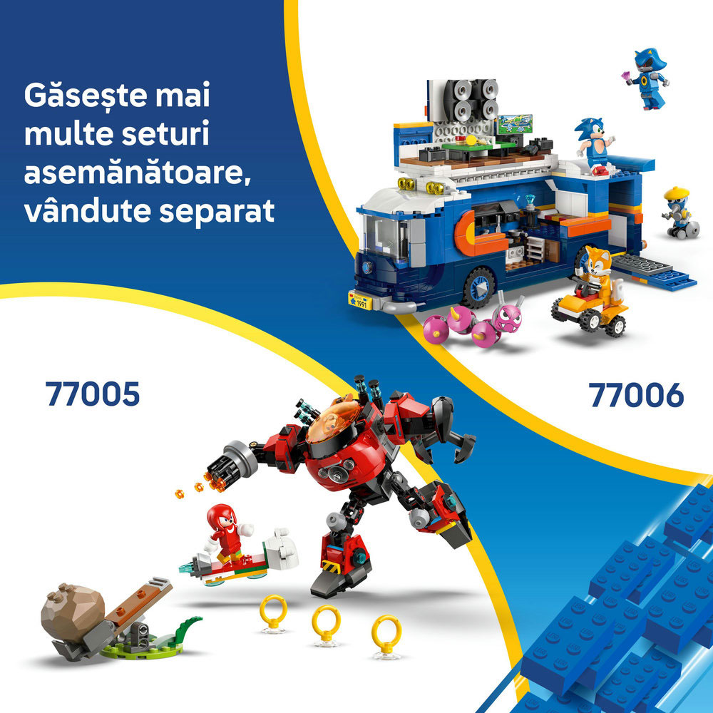 LEGO Sonic The Hedgehog: Camionul de comanda al echipei Sonic 77006, 8 ani+, 747 piese
