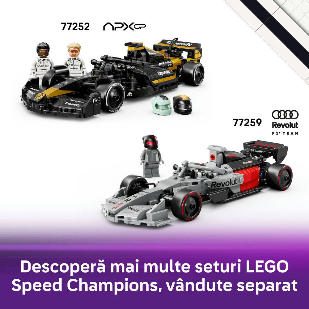 LEGO Speed Champions: Masina de curse LEGO F1 ACADEMY 77258, 10 ani+, 201 piese