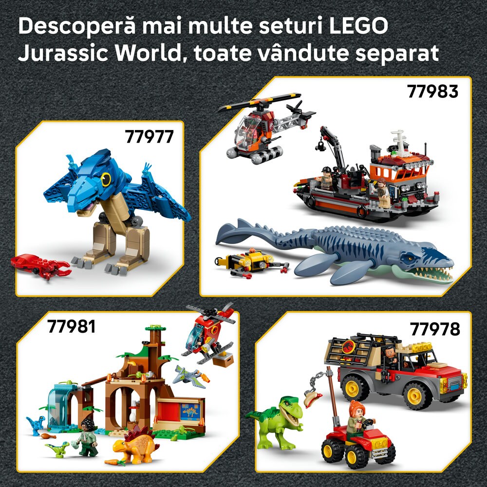 LEGO Jurassic World: Spinosaurus dezlantuit 77982, 9 ani+, 820 piese