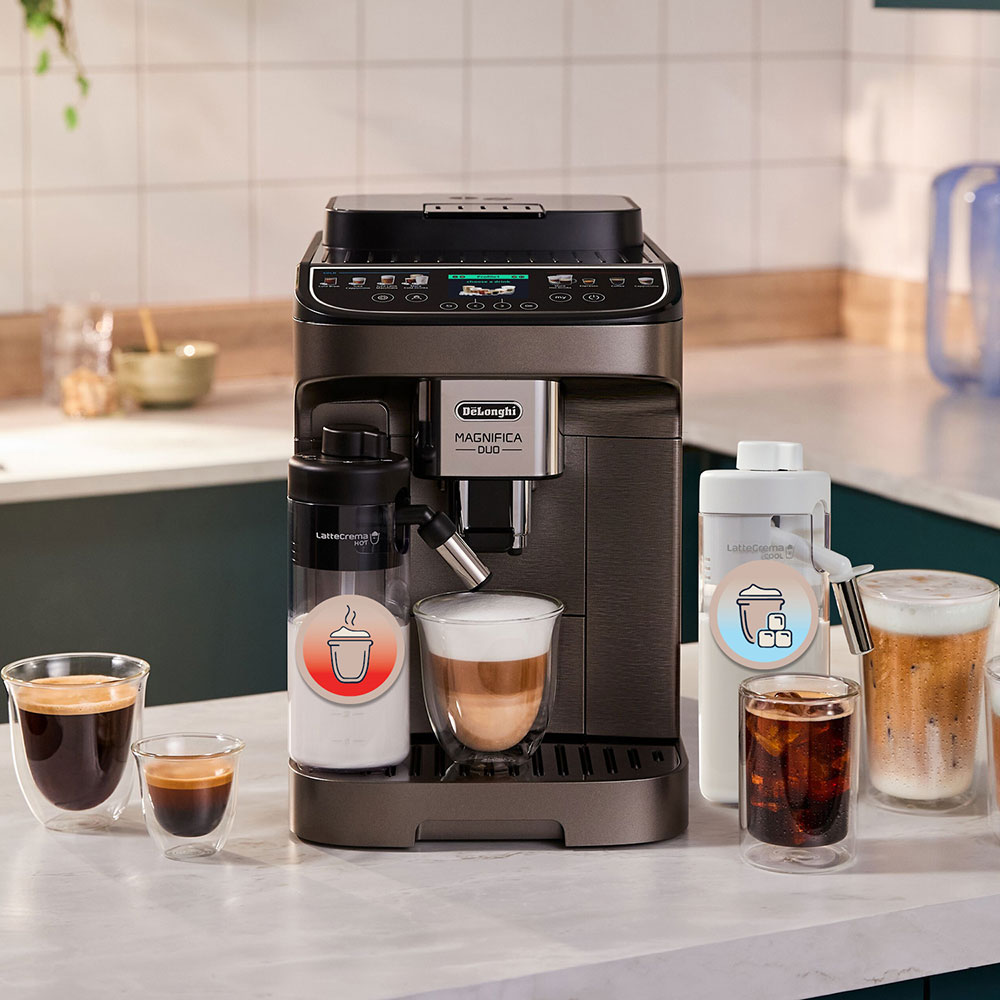 Espressor automat DELONGHI Magnifica Duo ECAM330.80 TXB, 1.9l, 1450W, 15 bar, 20 bauturi calde si reci, bej