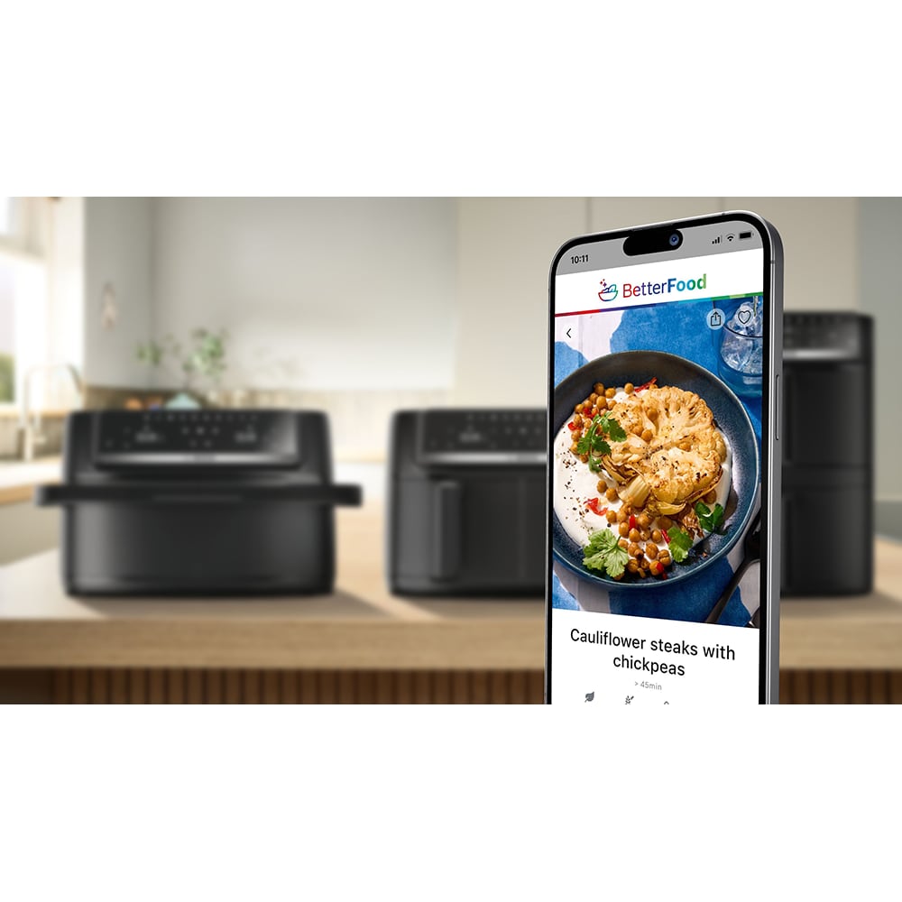 Friteuza cu aer cald dubla BOSCH Seria 4 MAFD440B1, 9l, 2500W, negru-argintiu