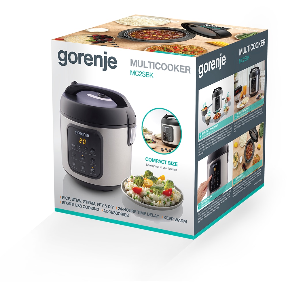 Multicooker GORENJE MC2SBK, 2l, 476W, 5 programe, negru-argintiu